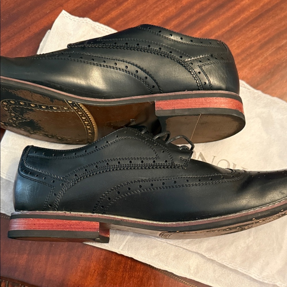 Bruno Marc Black Leather Derby Shoes - Picture 6 of 7